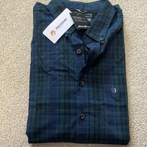 NWT Eddie Bauer Men’s Tall Large Classic Button Down Plaid Shirt